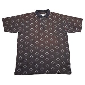 Vintage Alexander‎ Martin Short Sleeve Geometric Polo Shirt M Skater Grunge Punk